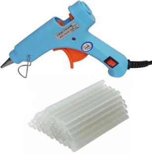 CRAFTYGUN SKY BLUE MINI 20 WATT - 25 STICKS OF 7MM SIZE Standard Temperature Corded Glue Gun