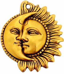 Etsi Bitsi Golden sun moon pair Decorative Showpiece  -  15 cm