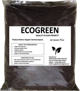 Ecogreen Premium Vermicompost Soil Manure 1KG Fertilizer, Soil, Manure, Potting Mixture