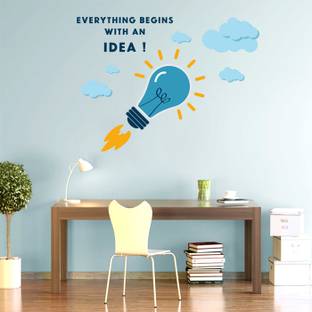 StickMe 100 cm Everything Begins With An Idea - Office - Motivational - Inspirational - Quotes - Wall Sticker -SM560 Self Adhesive Sticker