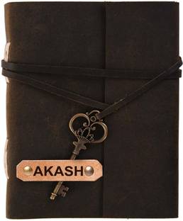 Rjkart AKASH embossed Leather Cover Diary With Key Lock A5 Diary Unruled 200 Pages