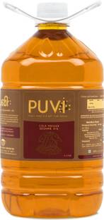 Puvi Cold Pressed Gingelly/Sesame Oil (Virgin, Chekku/Ghani) - 5 Litre Sesame Oil Plastic Bottle