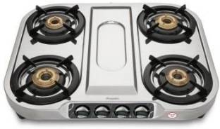 Preethi Shine (ISI Approved) 4 Burner Stainless Steel Manual Gas Stove