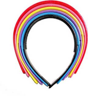 YOFAMA Hair Band Combo Of Rainbow Colors Small, For Dailyuse, Hair Band, School Time, Head Band, for Women/Girls (Pack of 12) Hair Band