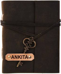 Rjkart ANKITA embossed Leather Cover Diary With Key Lock A5 Diary Unruled 200 Pages
