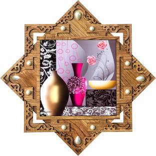Poster N Frames Hand-Crafted Decorative Style Wooden Frame with (photo) Poster of Beautiful Flower Digital Reprint 16.5 inch x 16.5 inch Painting
