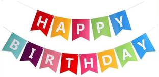 Bash N Splash Multicolor Happy Birthday Banner Flag Banner