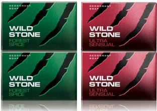Wild Stone 2 Ultra Sensual Soap 125GM and 2 Forest Spice Soap 125GM