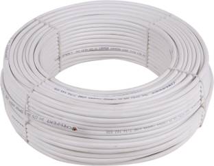 kathiriyas CCTV Wire Cable 3+1 Full Copper, Breding Alloy Mic Complete Video Transfer 1 sq/mm White 90 m Wire