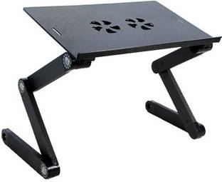 Abelestore T8 Zigzag 360 Degree Rotate Foldable Aluminium 2 Fan Ergonomic Cooling Pad with Adjustable Height