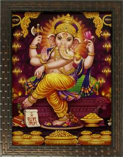 Indianara LORD GANESHA (1869) Digital Reprint 13 inch x 10.6 inch Painting