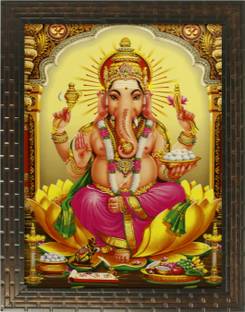 Indianara LORD GANESHA (1873) Digital Reprint 13 inch x 10.6 inch Painting