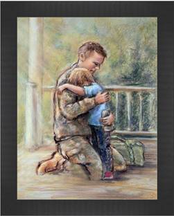 PERFECT Father and Son Modern art Canvas 13.5 inch x 10.5 inch Painting