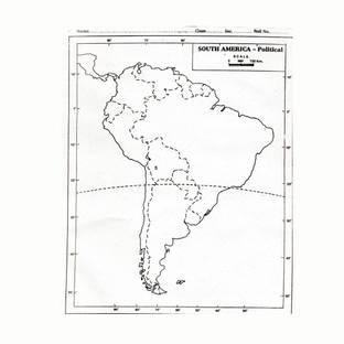 CRAFTWAFT POLITICAL MAP OF SOUTH AMERICA BLANK A4 67 gsm Project Paper