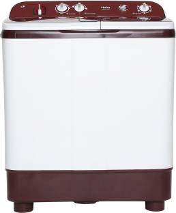Haier 8 kg Semi Automatic Top Load White, Maroon