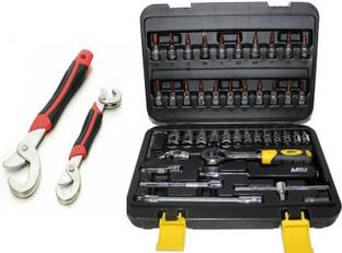 Mass Pro Mega High Quality 46 Socket Set + Snap & Grip Universal Wrench For Multi Tasking Socket Set