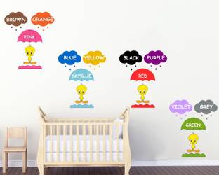 Decal O Decal 10 Wall Decals 'Colour Identification for Kids'Wall Stickers |PVC Vinyl | Multicolour Self Adhesive Sticker