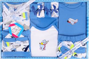 Magic Town Baby Gift Combo Set for Newborn - 13 Pieces (BLUE)