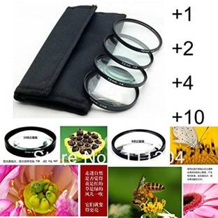 SHOPEE 58 mm Macro Close up Lens Filter Kit +1 +2 +4 +10 For CANON REBEL, CANON EOS LENS with 4 Pocket Carry Pouch Black & White Filter