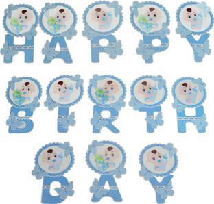 Skylofts Birthday Decorations Items for Boys - Happy Birthday Banner Banner for Boys Party Propz ( Blue) Banner