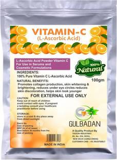 GULBADAN 100% Vitamin C Powder 100 GM (Ascorbic Acid) For Face Skin Whitening For Men & Women