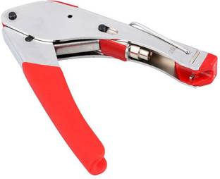 Divinext RG59/RG6 Compression Tool Coaxial Cable Wire Stripper Crimper Cutter Stainless Steel RG6 RG59 Coax Coaxial Twisted Connector F Connector Waterproof Connectors Network Crimping Tool Alicate Terminador Decrustation Plier Punch Plier