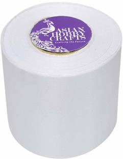 ASIAN HOBBY CRAFTS Satin Ribbon : Size 3" : Length 25 Meter : Color- White : for Scrapbooking, HobbyCrafts etc. White Satin Ribbon