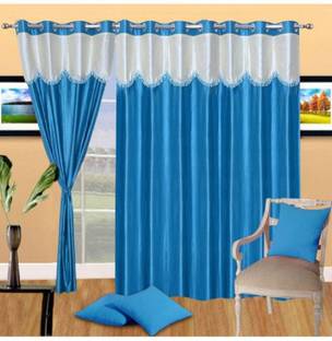 Panipat Textile Hub 275 cm (9 ft) Polyester Semi Transparent Long Door Curtain (Pack Of 2)