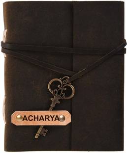 Rjkart ACHARYA embossed Leather Cover Diary With Key Lock A5 Diary Unruled 200 Pages