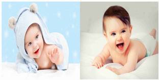 Cute Baby Combo Poster Set of 2 Poster - Poster for Pregnant Women - New Born Baby Poster - baby poster - cute baby poster Paper Print