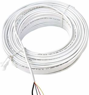 kathiriyas CCTV 3+1 Full Copper Breding Alloy Mic Complete Video Transfer 1 sq/mm White 30 m Wire