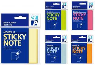 Double A Double A Sticky Note ( Mix Color) 100 Sheets Mix Color, 5 Colors