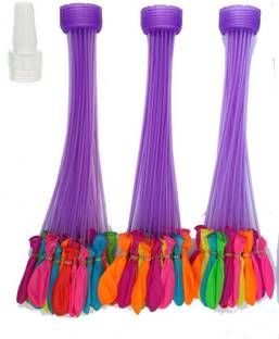 Auf Solid Bunch Balloons Fill and Tie 111 Water Balloons in 60 Seconds Self Sealing Water Balloons ( 3 Pack - Multi Colour- 111 Balloons ) Balloon
