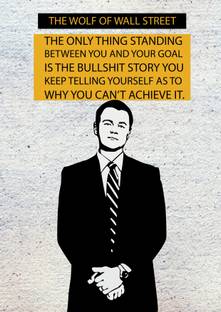 The Wolf of Wall Street Quote Poster for Room & Office (13 Inch X 19 Inch, Rolled) Paper Print