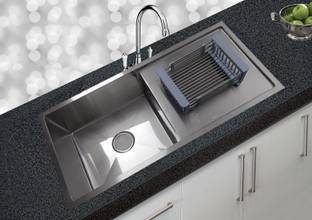 JNS JNS KITCHEN SINK 37X18X10 Drainboard Reputed 37X18X10 Drainboard Kitchen Sinks Vessel Sink