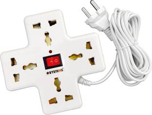 eSYSTEMS Extension Board 6 Amp Multi Plug Universal Sockets (3.6 meters) Extension Cord 6 A Three Pin Socket