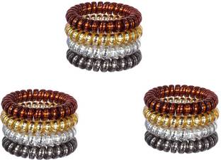 FOK 12Pcs Spiral Elastic Hair Tie Rubber Band For Girls and Women - Random Color Rubber Band