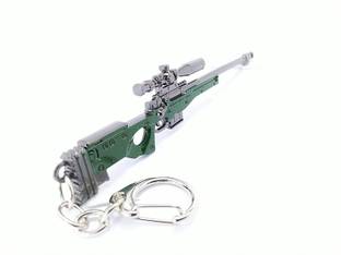 PSYCHE Pubg AWM415A1 Magnum Gun 3D Metal Body Props 120mm Length Key Chain