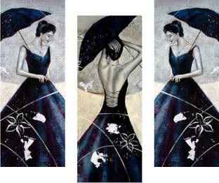 saf Modern Art 6MM MDF Framed set of 3 Digital Reprint 15 inch x 18 inch Painting
