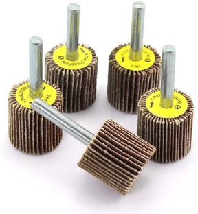 DIY Crafts D2653 1/4 Inch Shank Polishing Abrasive Mounted Flap Wheels (Pack of 5 Pcs) Rotary Bit Set