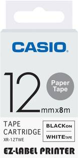 CASIO 12 mm Thermal Paper Label Printer Tape (Black and White) Self-Adhesive Paper Label