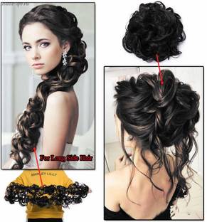 SAMYAK long frill style for chignons and long braided hair style wedding party Hair Extension