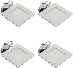 गैलेक्सी 6 watt LED Square Slim Panel Light False Ceiling POP DownLight Indoor Light White pack of 4 रिसेस्ड  सीलिंग लैंप