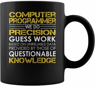 RADANYA Computer Programmer We Do Precision Guess Work Job Title Coffee BMUG911 Ceramic Coffee Mug