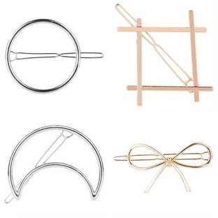 FOK 4 Piece Minimalist Moon Circle Infinity Design Pin For Women Girls Hair Clip