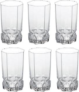 Somil (Pack of 6) Stylish Shape Self Designer Multipurpose Kamal Glass Set Of 6 Glass Set Water/Juice Glass