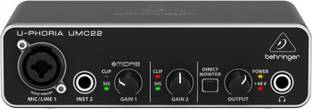 Behringer U-PHORIA UMC22 Audiophile 2x2 USB Audio Interface with MIDAS Mic Preamplifier 4 Tracks Digital Multi-track Recorder
