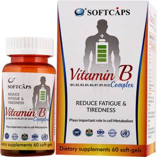Softcaps Vitamin B Complex (with Vitamin B1, B2, B3, B5, B6, B7, B9, B12) 60 Capsules