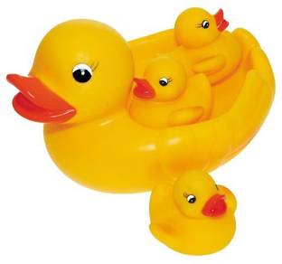 prisma collection Bathing Rubber Squeaky Water Floating Play Ducks for Baby | Kids Bath Toy -Yellow (Set of 4) Bath Toy
