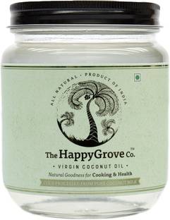 The HappyGrove Co Cold Processed Virgin Coconut oil made from fresh and pure coconut milk 500ml Coconut Oil Mason Jar